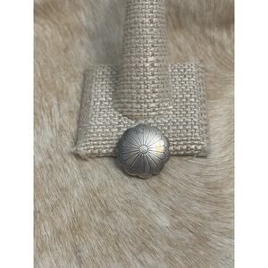 Native American Sterling Silver Concho Flower Cluster Button Cover Denim Jean